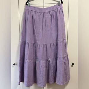 Chaps Cotton Boho Maxi Skirt Lilac size L